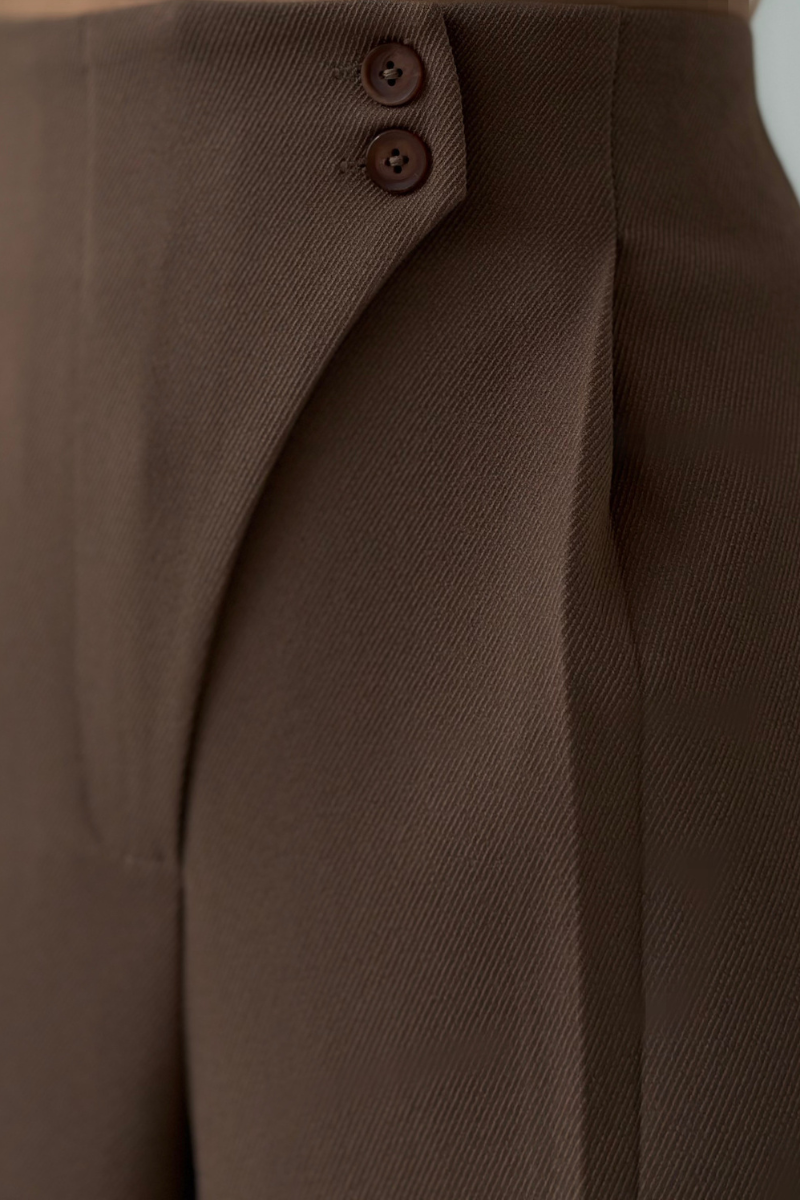 Pantaloni Donna Baggy Vita Alta Gamba Larga