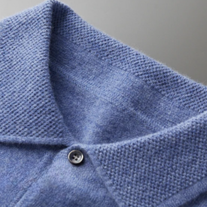 Maglione Uomo in Maglia Collo Polo con Bottoni e Manica Lunga