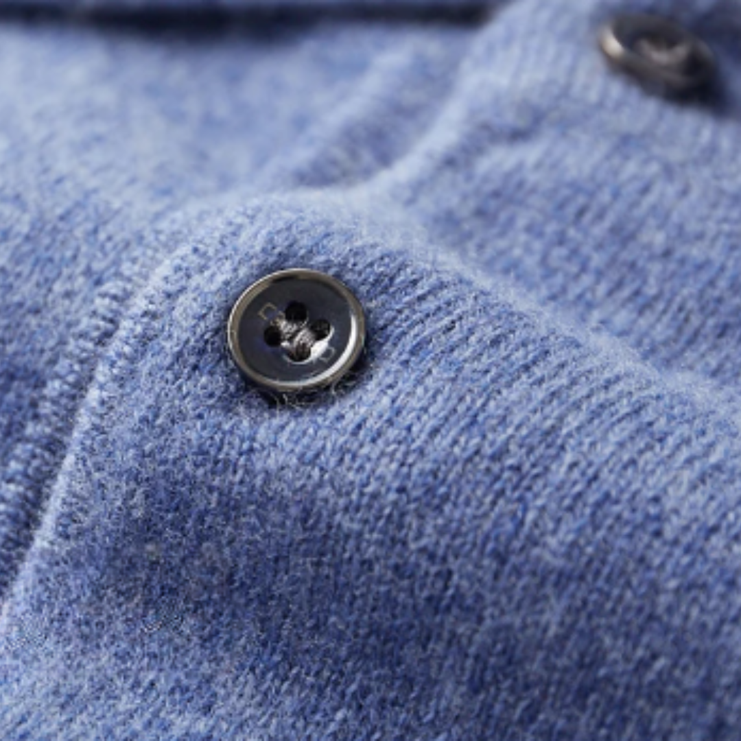 Maglione Uomo in Maglia Collo Polo con Bottoni e Manica Lunga