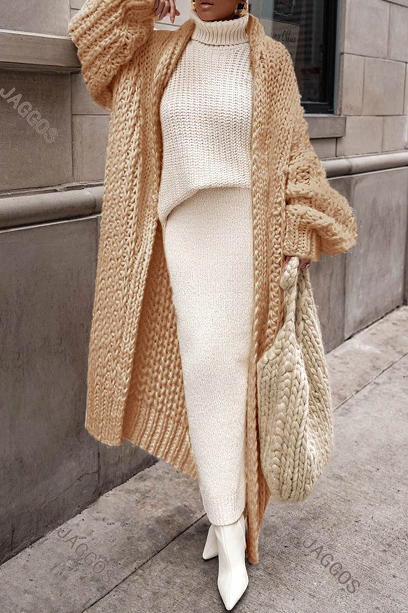 Cardigan Lungo Donna Maglia Calda Casual - Brentozzi