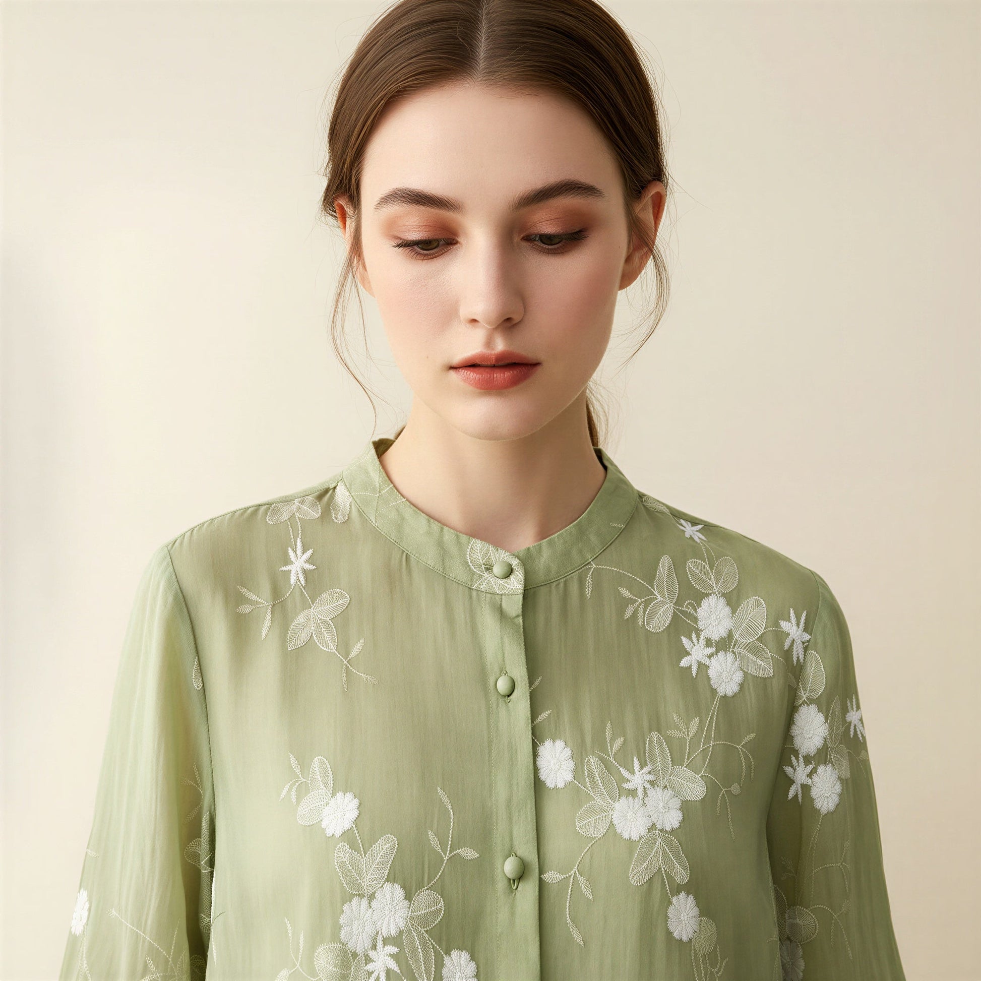 Oriana | Top in Organza Ricamato Floreale 1