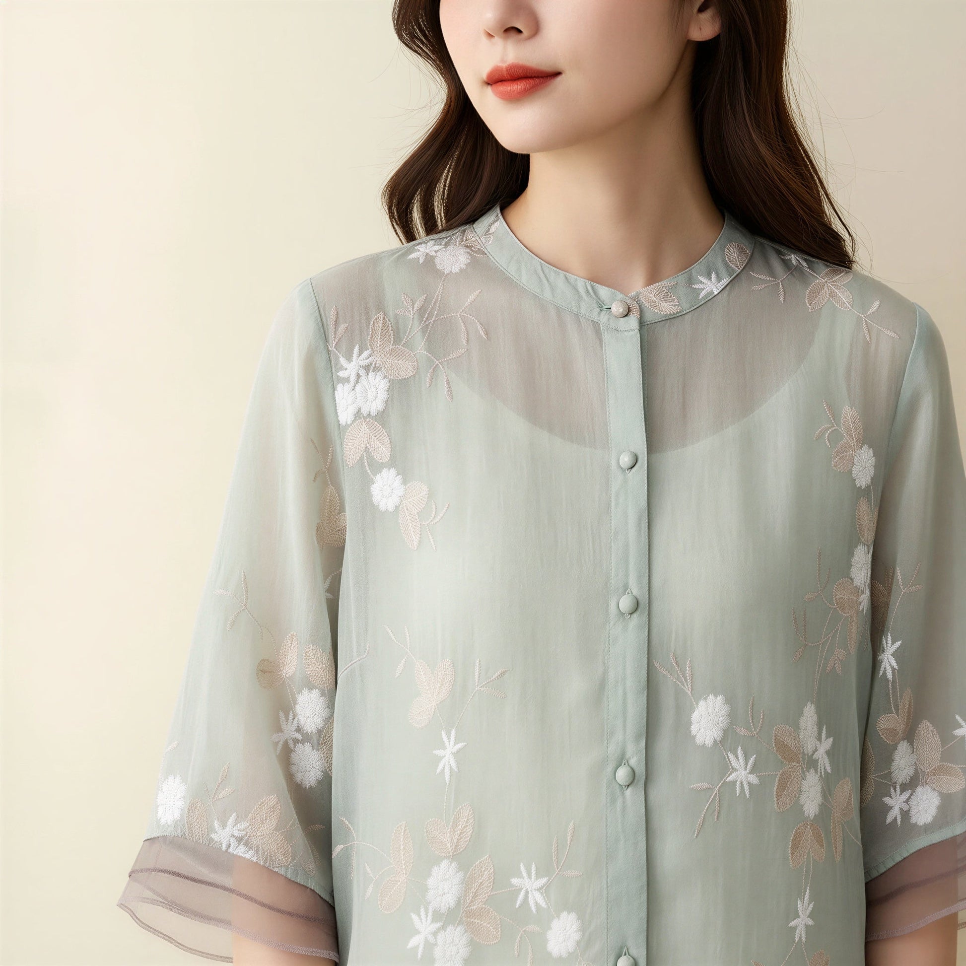 Oriana | Top in Organza Ricamato Floreale 6