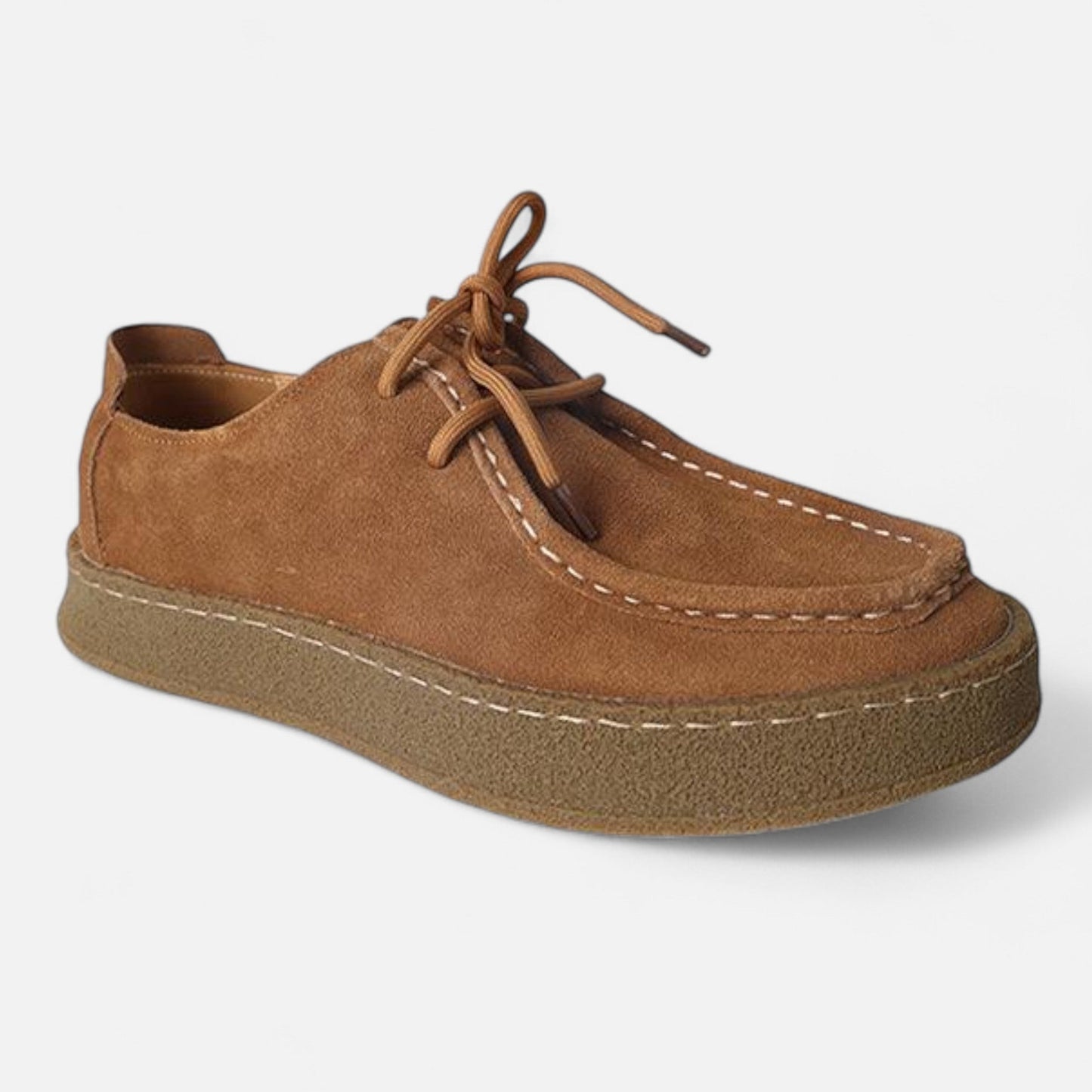 Orlen | Mocassini Uomo Scarpe Oxford in Pelle Scamosciata Marroni 1