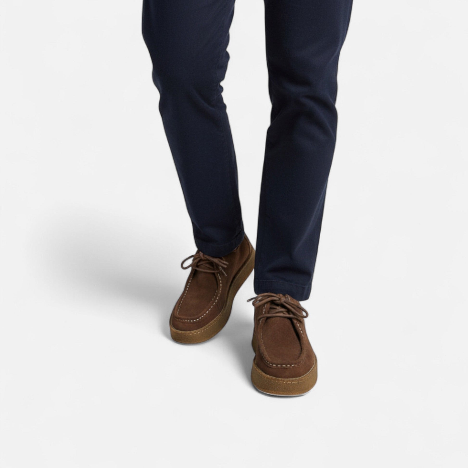 Orlen | Mocassini Uomo Scarpe Oxford in Pelle Scamosciata Marroni 4