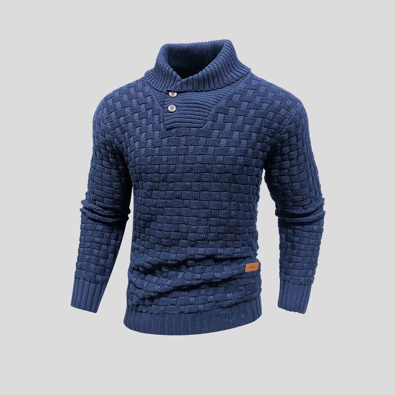 Maglione Uomo con Design a Rilievo Invernale Caldo