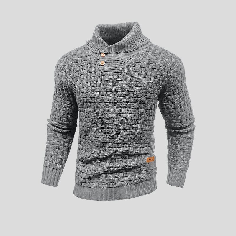 Maglione Uomo con Design a Rilievo Invernale Caldo