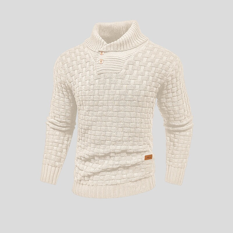 Maglione Uomo con Design a Rilievo Invernale Caldo
