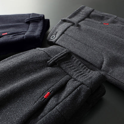 Pantaloni Uomo Tessuto Eleganti Slim Fit