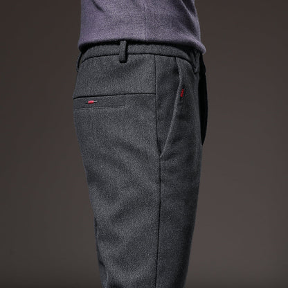 Pantaloni Uomo Tessuto Eleganti Slim Fit
