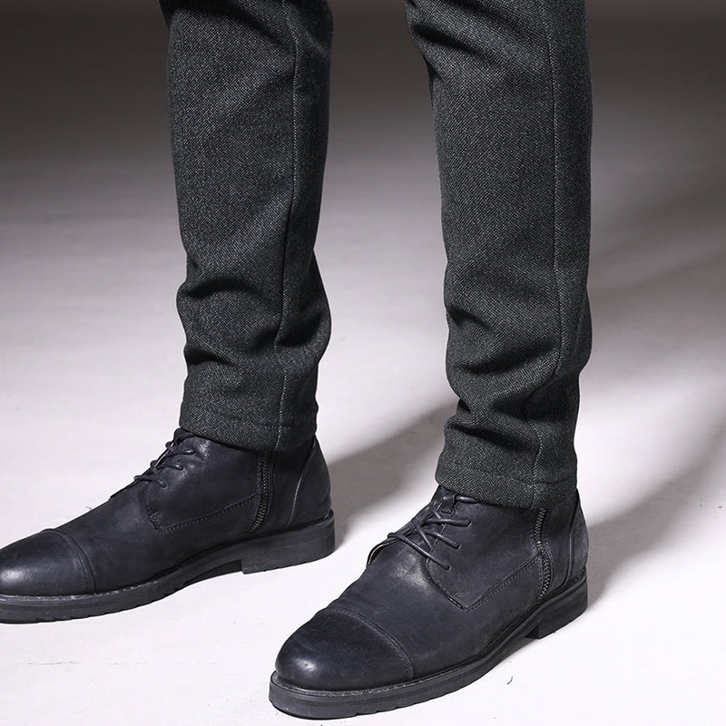 Pantaloni Uomo Tessuto Eleganti Slim Fit