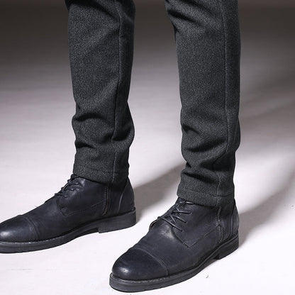Pantaloni Uomo Tessuto Eleganti Slim Fit