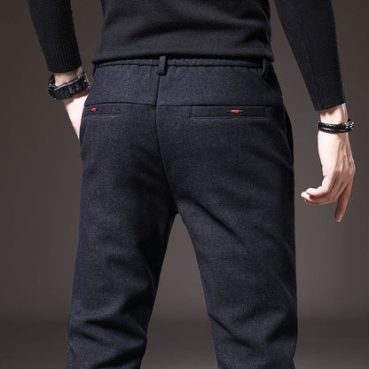Pantaloni Uomo Tessuto Eleganti Slim Fit