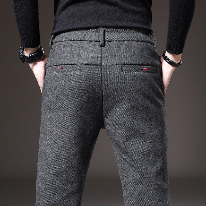 Pantaloni Uomo Tessuto Eleganti Slim Fit