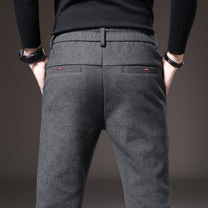 Pantaloni Uomo Tessuto Eleganti Slim Fit