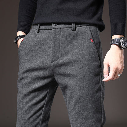 Pantaloni Uomo Tessuto Eleganti Slim Fit