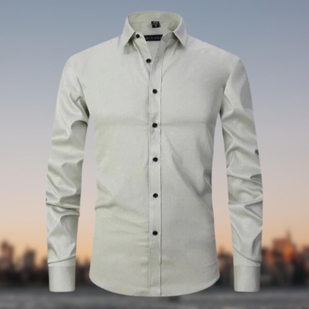 Camicia Uomo Elegante in Tessuto Stretch Manica Lunga