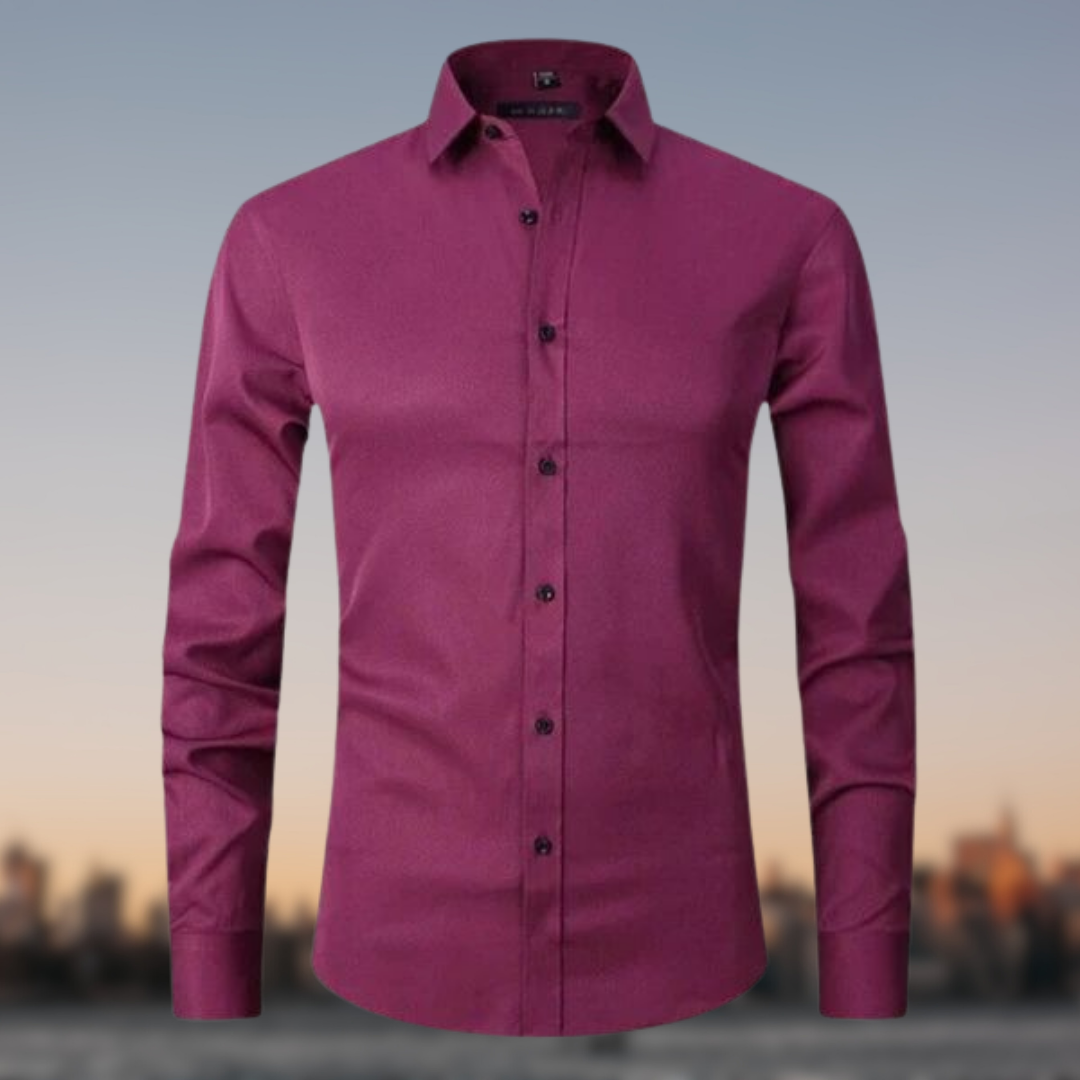 Camicia Uomo Elegante in Tessuto Stretch Manica Lunga