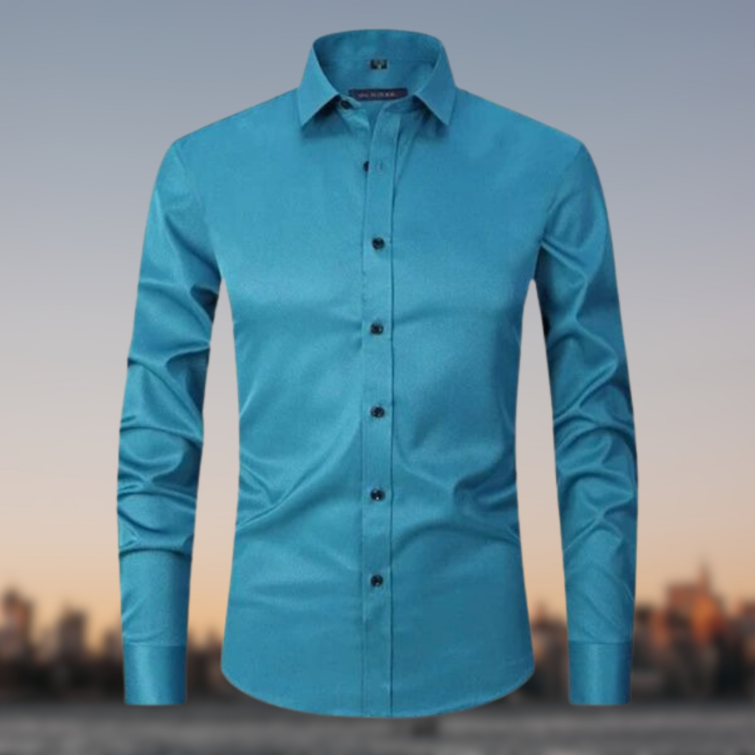 Camicia Uomo Elegante in Tessuto Stretch Manica Lunga