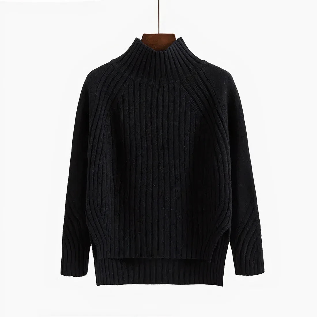 Maglione Donna Lungo in Maglia Collo Alto Caldo