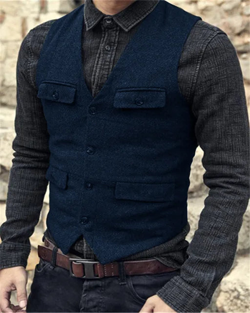 Gilet Uomo Slim Fit Monopetto Fascia Regolabile Elegante