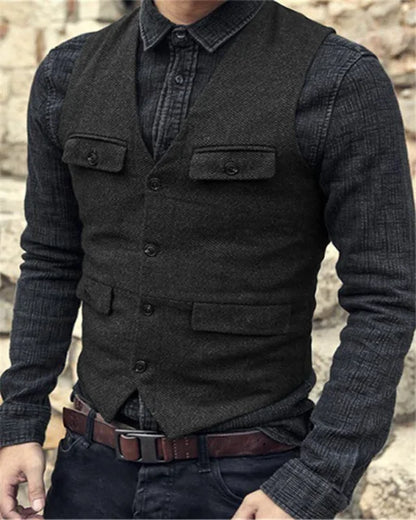 Gilet Uomo Slim Fit Monopetto Fascia Regolabile Elegante