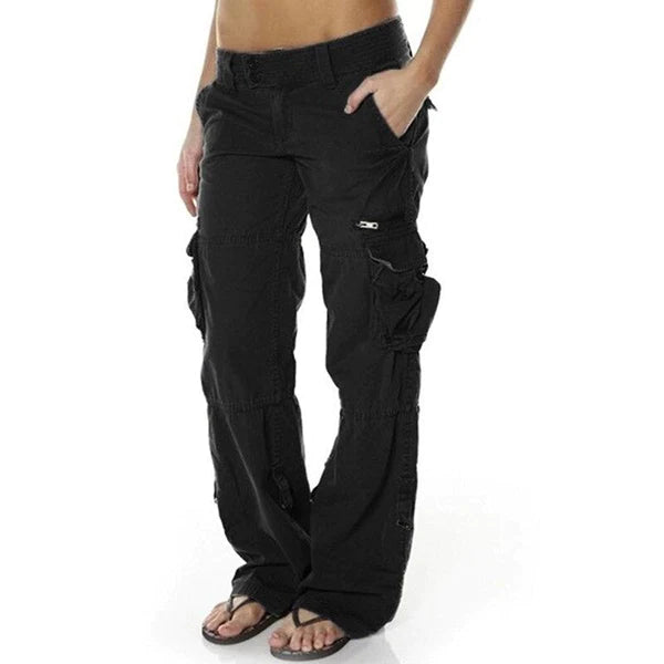 Pantaloni Cargo Donna con Tasche e Fascia Elastica Comfort - Brentozzi