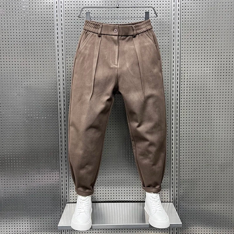 Pantaloni Uomo Office Tessuto Elegante Slim Fit - Vesarelli