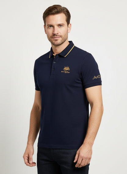 Polo Uomo Cotone Manica Corta Colletto Ricamato - Vesarelli