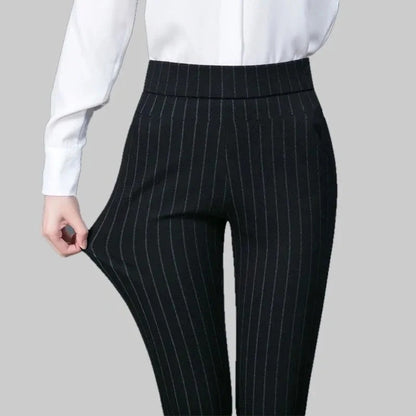 Pantaloni Donna Stretch Righe Skinny Slim - Vesarelli
