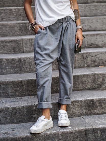 Pavira | Pantaloni Da Donna Cropped Con Vita Elastico 3
