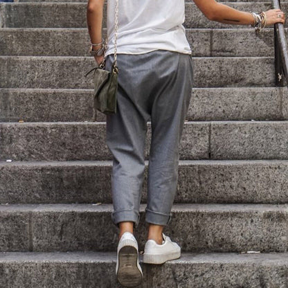 Pavira | Pantaloni Da Donna Cropped Con Vita Elastico 5