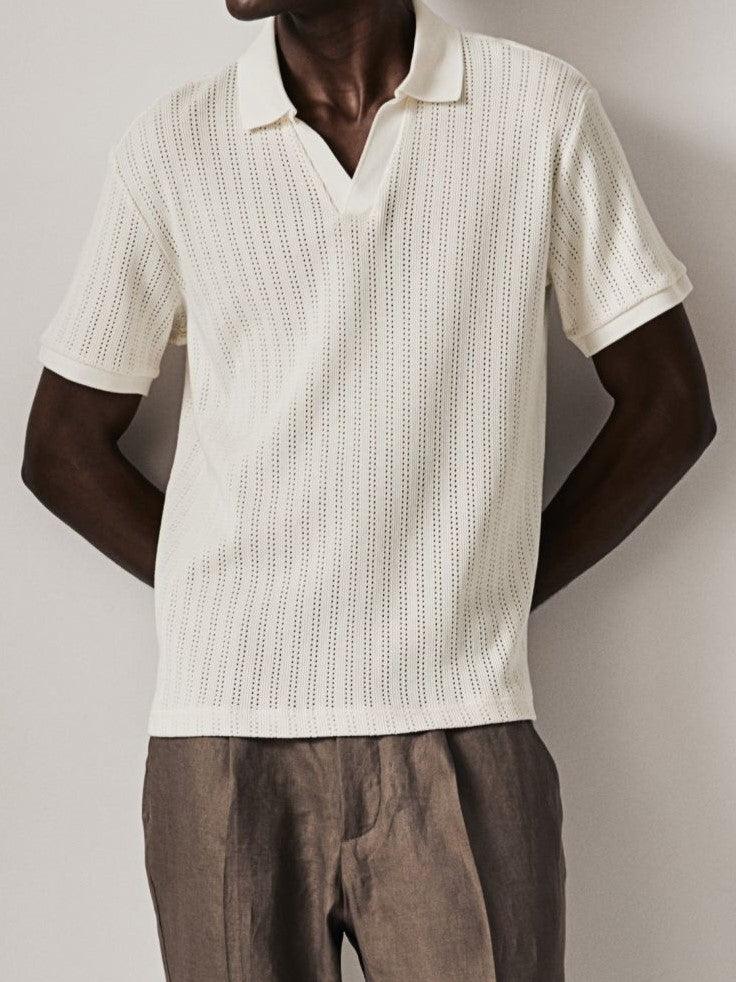 Polo Uomo Maglia Lavorata Stile Elegante