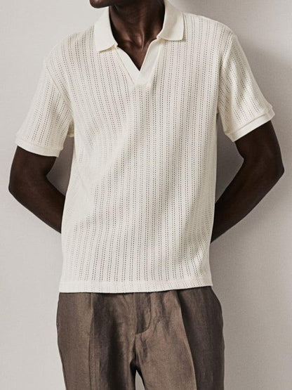 Polo Uomo Maglia Lavorata Stile Elegante