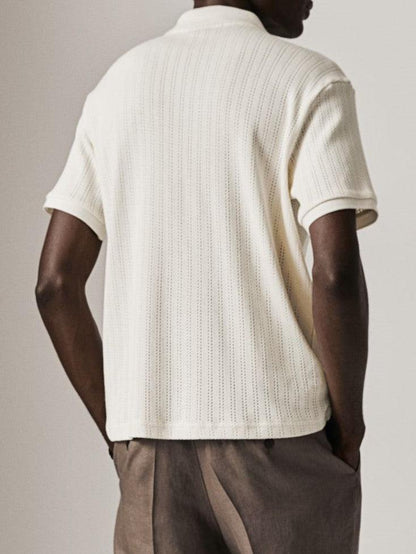 Polo Uomo Maglia Lavorata Stile Elegante