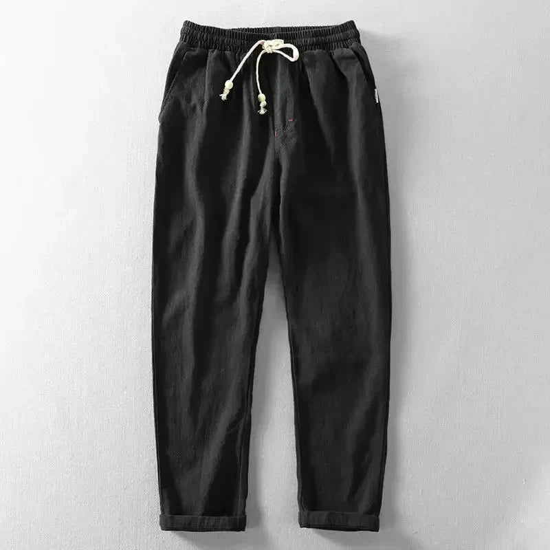 Pantaloni Uomo in Lino con Coulisse Vestibilità Regolare - Vesarelli