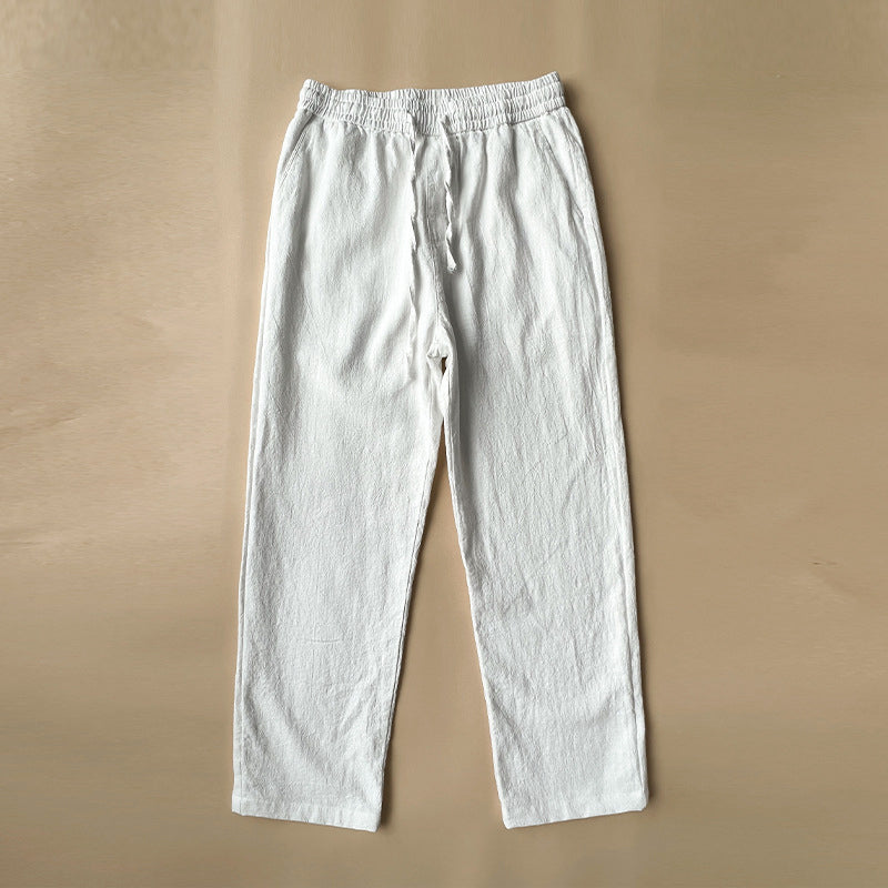 Pantaloni Uomo Leggeri Vita Elastica Coulisse Taglio Dritto - Vesarelli