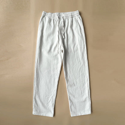 Pantaloni Uomo Leggeri Vita Elastica Coulisse Taglio Dritto - Vesarelli