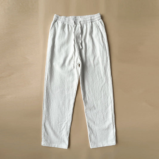 Pantaloni Uomo Leggeri Vita Elastica Coulisse Taglio Dritto - Vesarelli