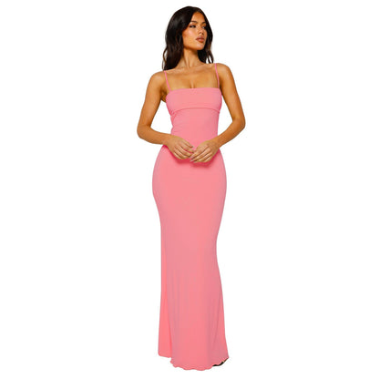 Abito Maxi Donna Scollo Quadrato Elegante