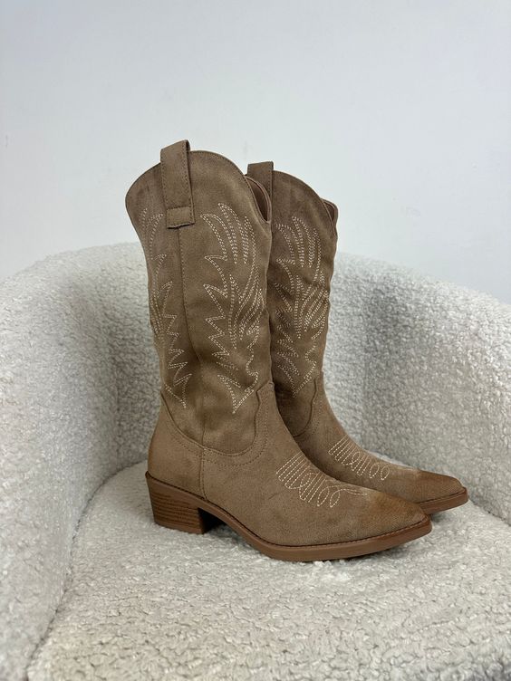 Stivaletti Donna Western con Tacco Casual Elegante