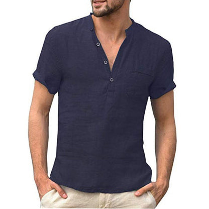Camicia Uomo Manica Corta Tessuto Leggero Traspirante