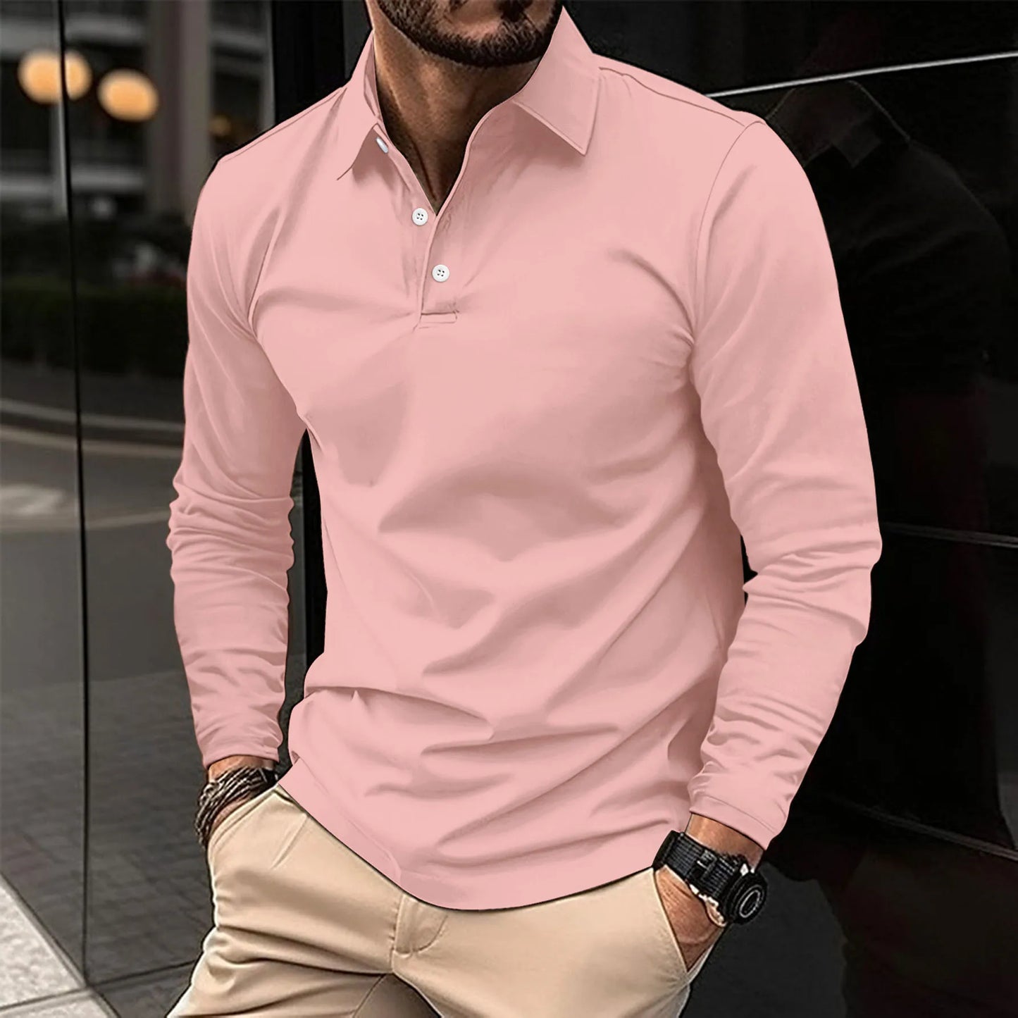 Polo Uomo Manica Lunga con Abbottonatura