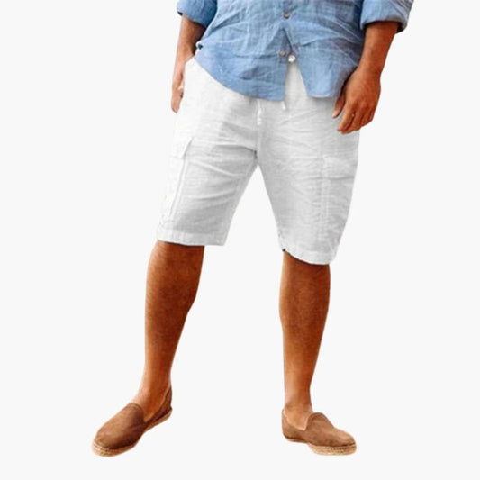 Pantaloncini Cargo Uomo in Lino con Coulisse Regular - Vesarelli