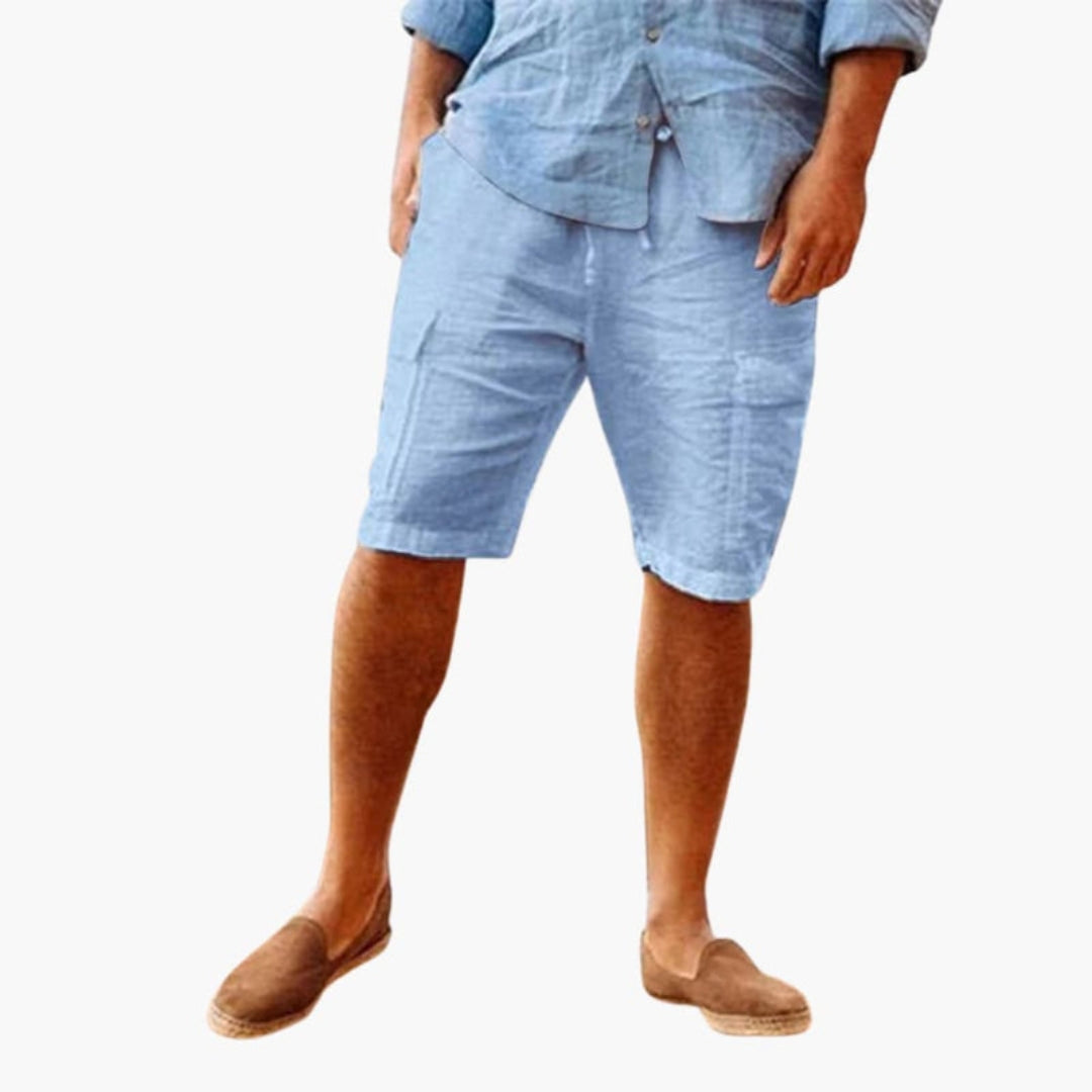 Prado | Pantaloncini Cargo in Lino da Uomo con Coulisse 3