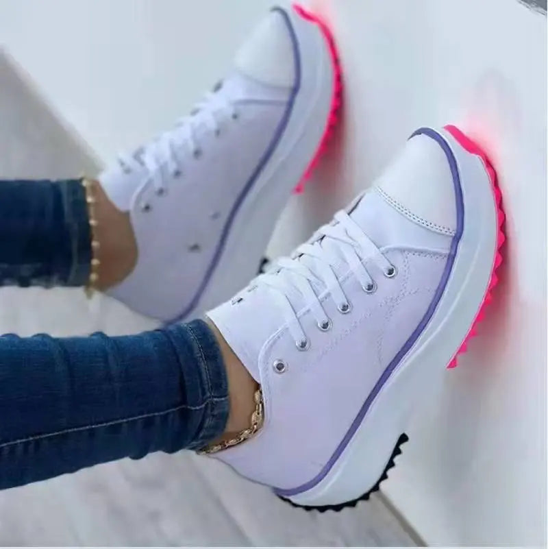 Sneakers Donna Casual Tela Comode con Lacci - Vesarelli