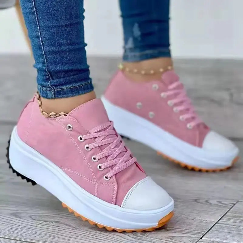 Prodotti contraffatti 26/11/2025 Sneakers casual da donna comode con lacci in tela 1