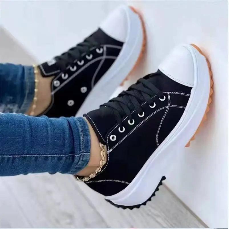 Prodotti contraffatti 26/11/2025 Sneakers casual da donna comode con lacci in tela 2
