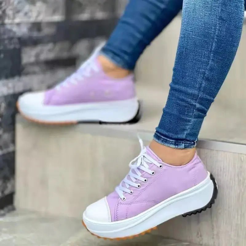 Prodotti contraffatti 26/11/2025 Sneakers casual da donna comode con lacci in tela 4