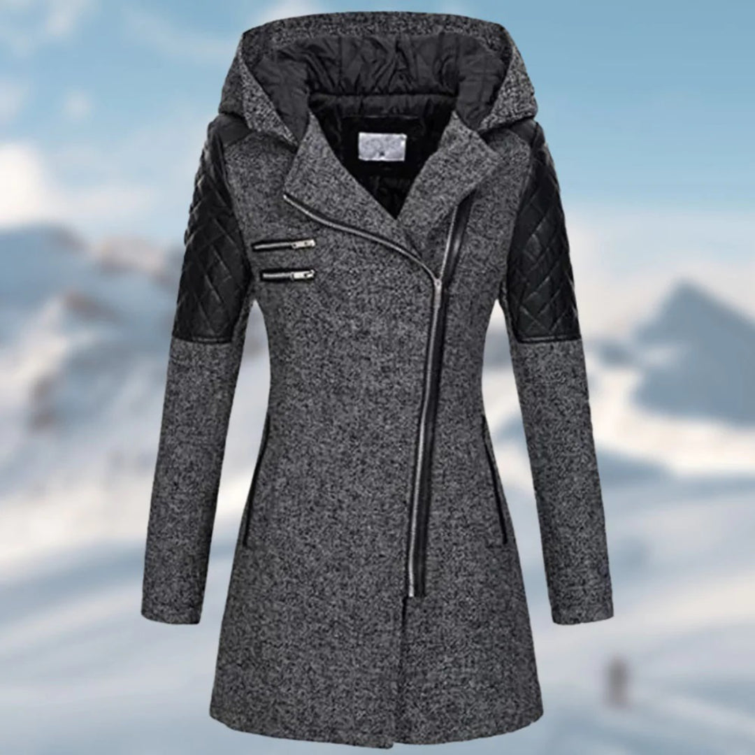 Giacca Donna con Zip Asimmetrica e Cappuccio - Brentozzi