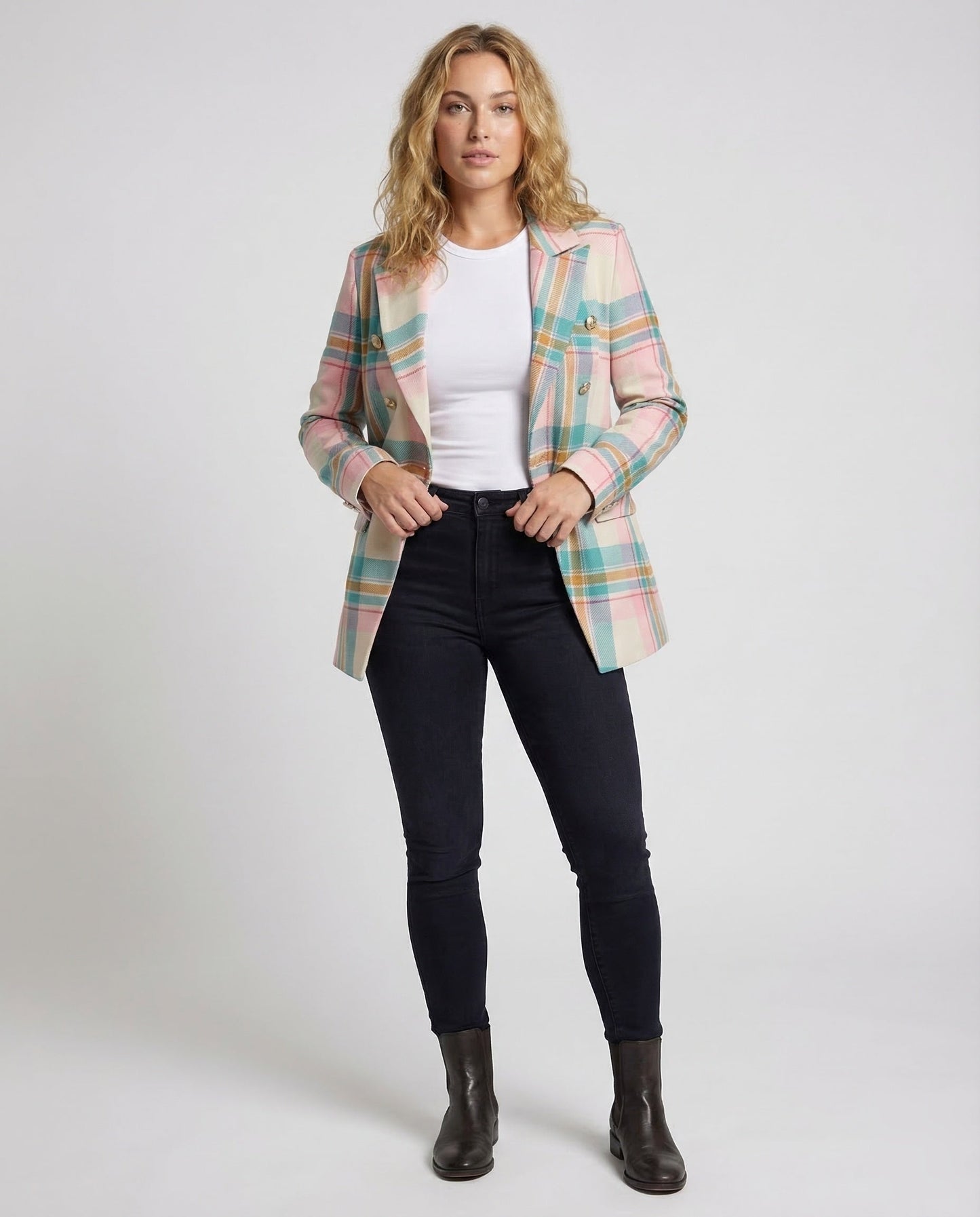 Blazer Donna Quadri Moderno Slim Fit - Brentozzi